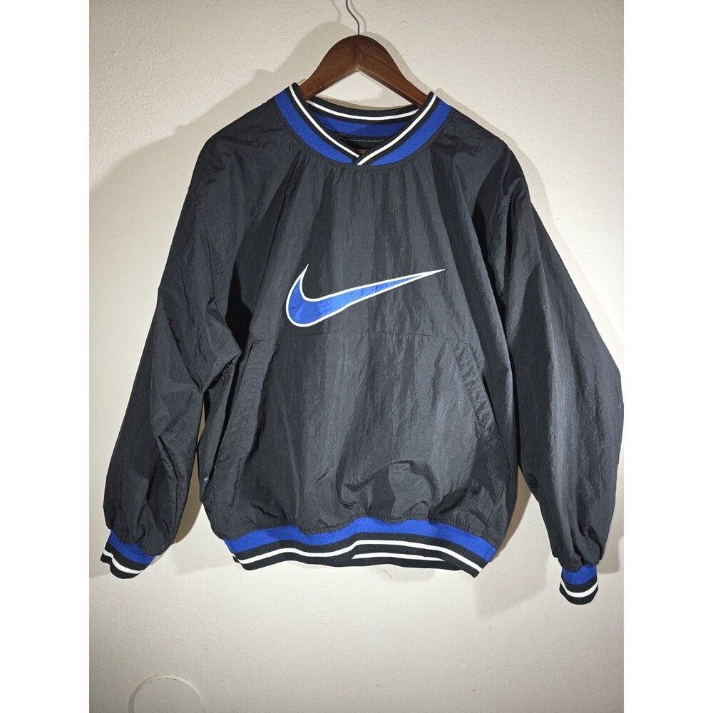 Nike Men’s Swoosh Pullover Windbreaker |  Black Blue 1990’s Orlando Magic Vibes